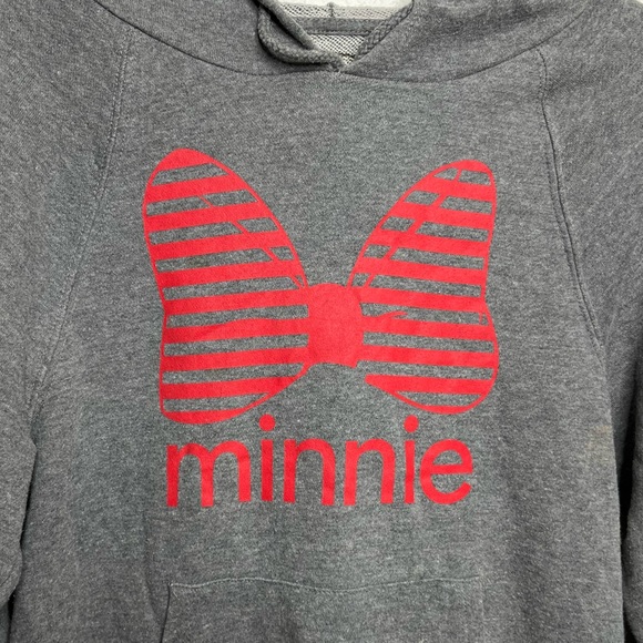 Disney Minnie Mouse Stripes Bow Hoodie Size Small - Picture 2 of 4